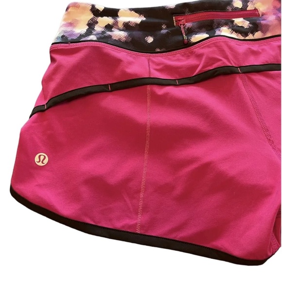 Lululemon Women's Speed Up Raspberry Blooming Pixie Running Athletic Shorts Sz 6 - Picture 4 of 8